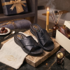 Ortho-Cuir Noir Mules  "Relax" H02