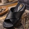 Ortho-Cuir Noir Mules  "Relax" H02